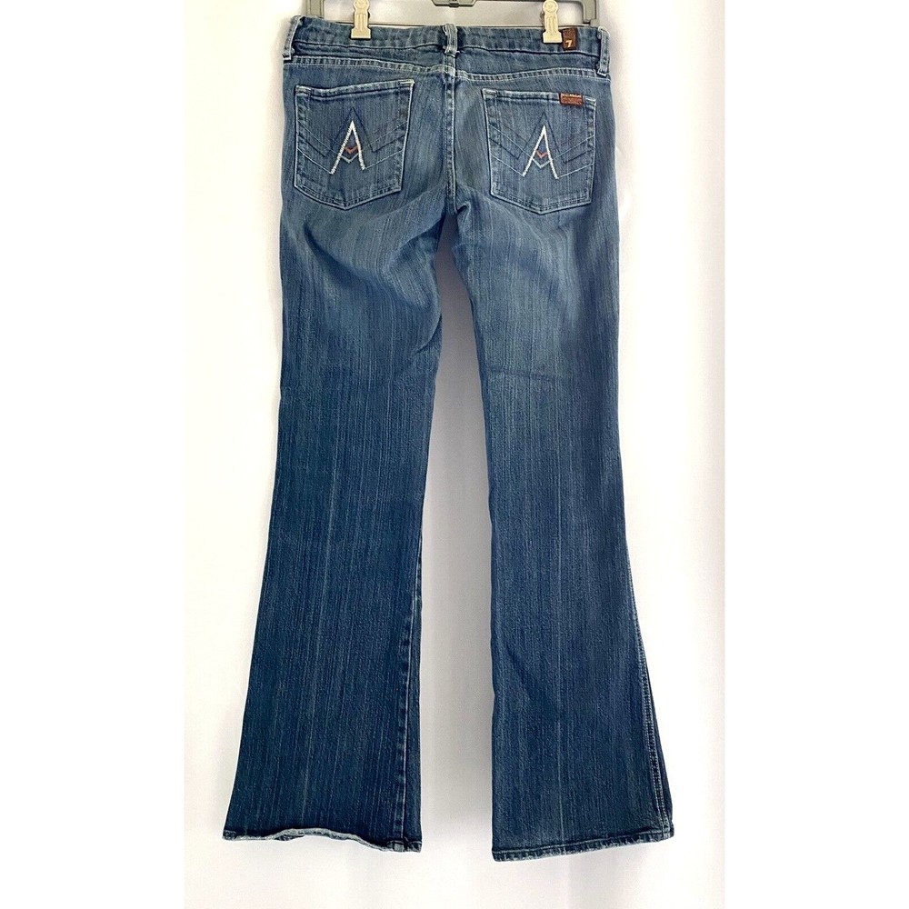 7 Seven For All Mankind Women's  A Pocket Bootcut Blue Jeans Low Rise Sz 27